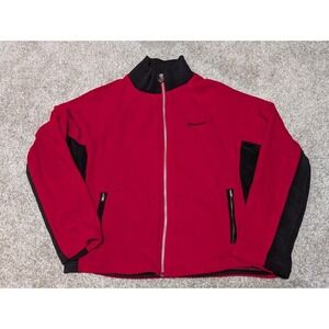 Old Navy‎ Womens Jacket Size XL Red Black Zipper Front Long Sleeve